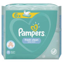 Pampers fresh бебешки мокри кърпички 6х52