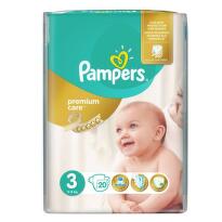 Pampers premium care пелени smp размер 3 /6-10кг./ x20