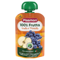Плодова закуска ябълка и боровинка за деца 6М+ 100гр Plasmon