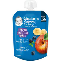 Gerber Natural for baby Храна за бебета Пюре от ябълка и боровинка, 80g, пауч