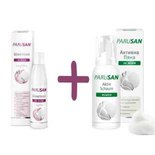 Парусан Шампоан за жени за дълга коса 200мл + Активна пяна за коса 100мл