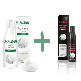Парусан Стимулиращ шампоан за мъже 200мл + Активна пяна за коса 100мл