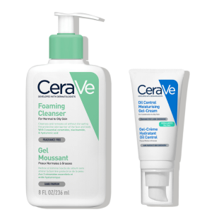 Cerave измиваща гел пяна за лице и тяло, нормална към мазна кожа 236мл. + Хидратиращ гел крем за лице за смесена към мазна кожа 52мл