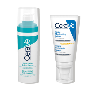 Cerave retinol серум за равномерен тен 30мл + Хидратиращ крем за лице за нормална и суха кожа SPF50 52мл