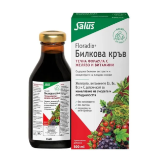 Floradix Билкова кръв сироп с желязо при отпадналост и умора  х500мл