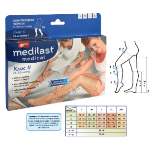 Medilast Medica компресивен чорап при разширени вени клас II 3/4 L