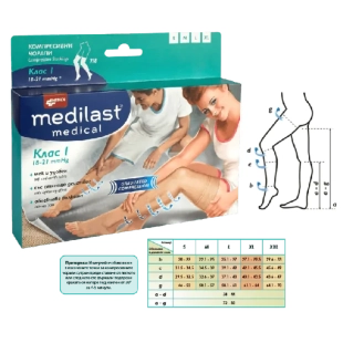 Medilast Medica компресивен чорап при разширени вени клас I 7/8 L