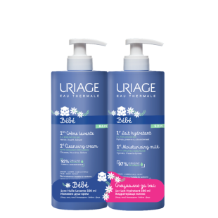 Uriage baby promo 1ER Lait Hydratant хидратиращо мляко 500мл+Creme Lavante почистващ душ-крем 500мл