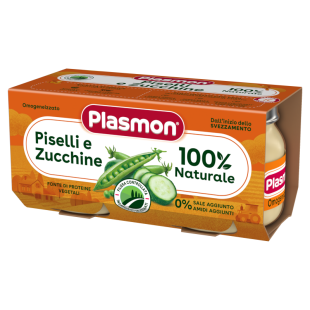 Меню от грах и тиквички за деца 6М+ 80 гр х2 Plasmon