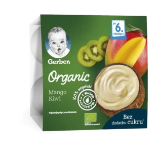 Gerber Organic Десерт от манго, киви и кокос от 6-ия месец, 360г (4бр.)