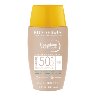 Bioderma Photoderm Nude touch Слънцезащитен тониран крем SPF50+ светъл цвят 40 мл