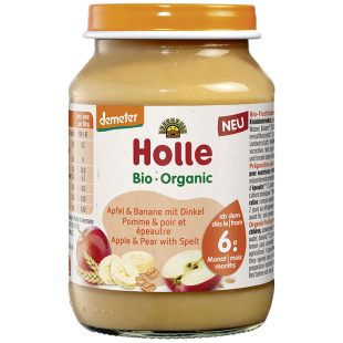 Holle Био пюре с ябълка, банан и спелта 6+ месеца 190г