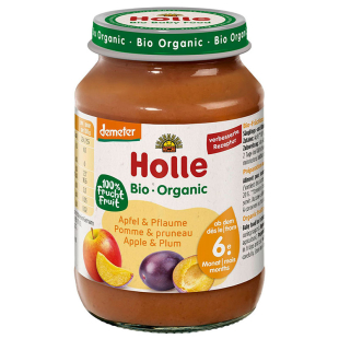 Holle Био пюре с ябълка и слива 6+ месеца 190г