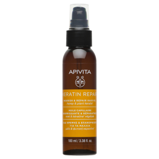 Apivita Keratin Repair Подхранващо и възстановяващо олио за суха и увредена коса 100мл