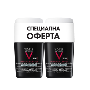 Vichy Homme дезодорант рол-он против петна и интензивно изпотяване за мъже 72ч 50мл x 2 701774