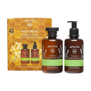 Apivita Tonic Mountain Tea Душ гел 250мл + Мляко за тяло с планински чай 200мл