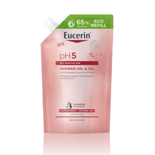 Eucerin pH5 Душ гел с натурални масла еко пълнител 400мл