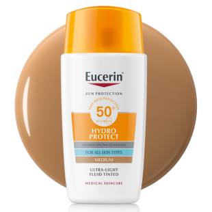 Eucerin Hydro protect Оцветен слънцезащитен ултралек флуид за лице SPF50+ Тъмен цвят 50мл
