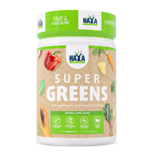 Haya Labs Super greens Зелена храна Натурален ябълков шейк 300г