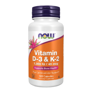 Now foods Витамин D3 и K2 1000IU/45мкг 120 капсули