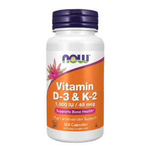 Now foods Витамин D3 и K2 1000IU/45мкг 120 капсули