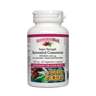 Ресвератрол супер концентрат капсули за антиоксидантна защита 250мг x60 Natural Factors