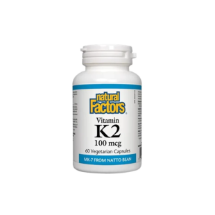 Витамин K2 (MK-7) капсули за здрави кости и зъби 100мкг х60 Natural Factors
