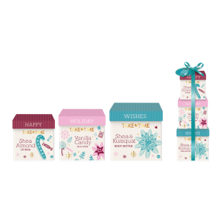 TAKE TIME Празничен сет Балсам за устни + Бомбичка за вана 40г + Крем за тяло 50мл