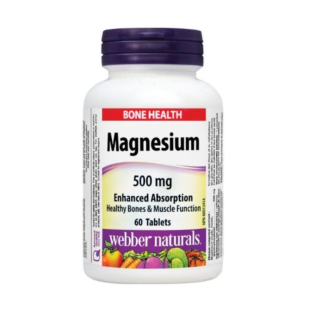 Магнезий таблетки за кости и мускули 500мг х60 Webber Naturals