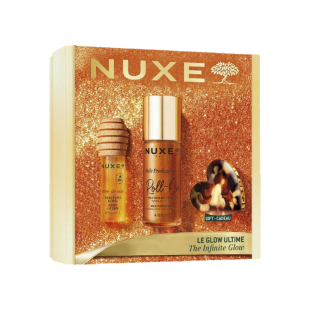 Комплект Nuxe Huile Prodigieuse Glow Or Сухо масло рол-он 60мл + Балсам за устни 10мл+ Подарък
