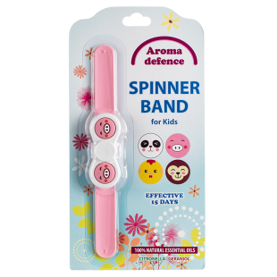 Спинър гривна за деца против комари и насекоми с аромат на цитронела и гераниол Aroma Defence