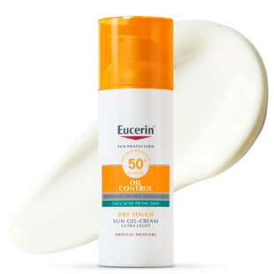 Eucerin слънцезащитен гел-крем за лице за мазна кожа spf 50+ 50мл