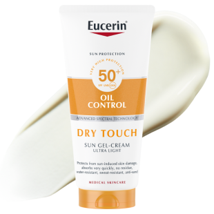 Eucerin dry touch слънцезащитен крем гел за тяло spf 50+ 200мл