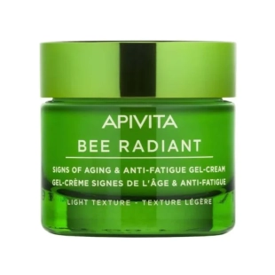 Apivita bee radiant гел-крем против стареене и признаци на умора - лека текстура с бял божур и патен