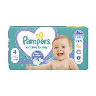 Pampers active baby пелени mp+ размер 4 / 9-14кг./ x62