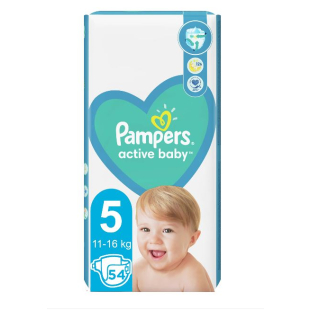 Pampers active baby пелени mp+ размер 5 / 11-16кг./ х54