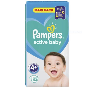 Pampers active baby пелени vpp размер 4+ / 10-15кг/ х54