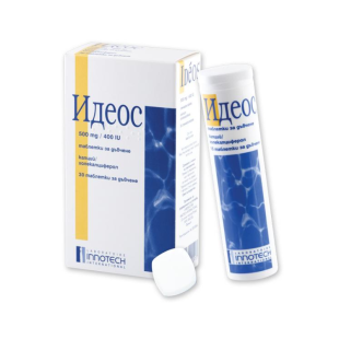 Идеос таблетки калций и витамин D за здрави кости 500 мг/ 400 IU х30