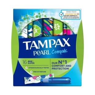 Тампони tampax super pearl x16