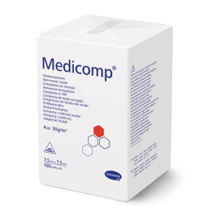 Медикомп компрес нетъкан текстил  нестерилен 7.5/7.5смх100 421823
