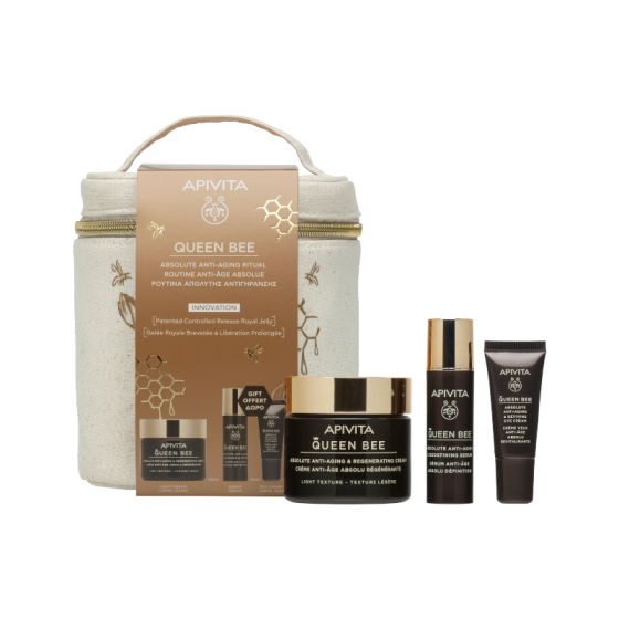 Комплект Apivita Queen Bee Крем 50мл + Серум 10мл + Околоочен крем 2мл