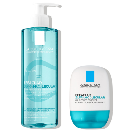 La Roche-Posay Effaclar Supramolecular Почистващ гел 400мл + Матиращ гел за лице 40мл
