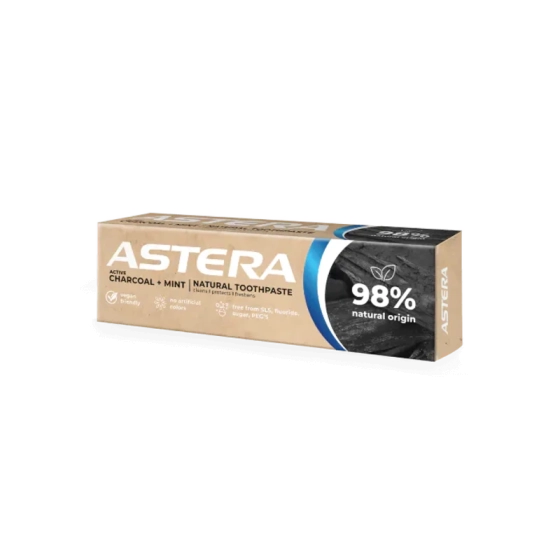 Паста за зъби  Astera Natural Charcoal+Mint 75 мл