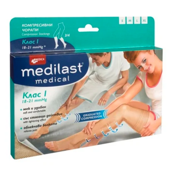 Medilast компресивен чорап при разширени вени клас I 3/4 XXL