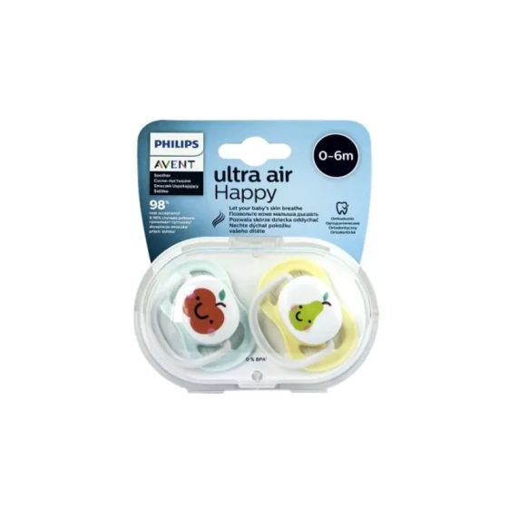 Ортодонтични залъгалки Ultra Air Fruit 0-6м. 2бр. Avent