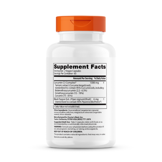 Curcumin C3 Turmeric 500 mg 120 капсули Doctor's Best