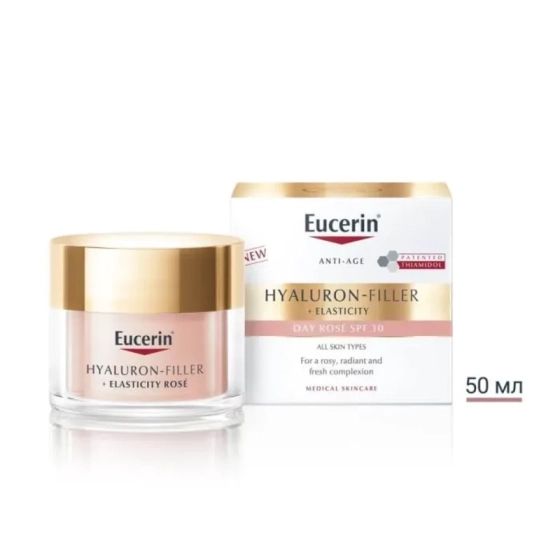 Eucerin hyaluron-filler+elasticity SPF30 Rose озаряващ дневен крем 50мл