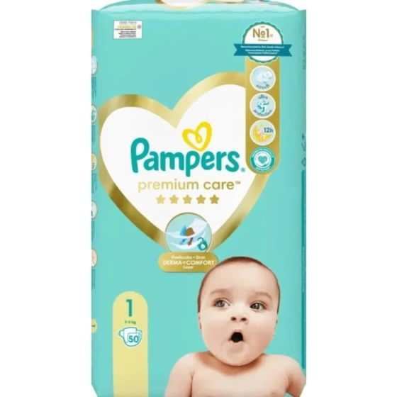 Pampers Premium Care VP S1 пелени за новородени х50 бр