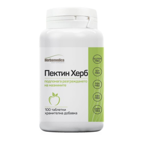 Пектин Херб таблетки за понижаване на холестерола 500мг х100 Herbamedica