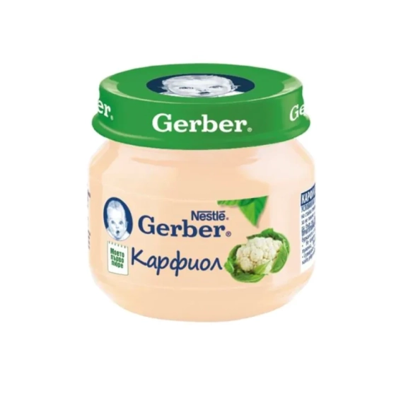 Gerber Храна за бебета Пюре от карфиол моето 1-во пюре, 80g, бурканче